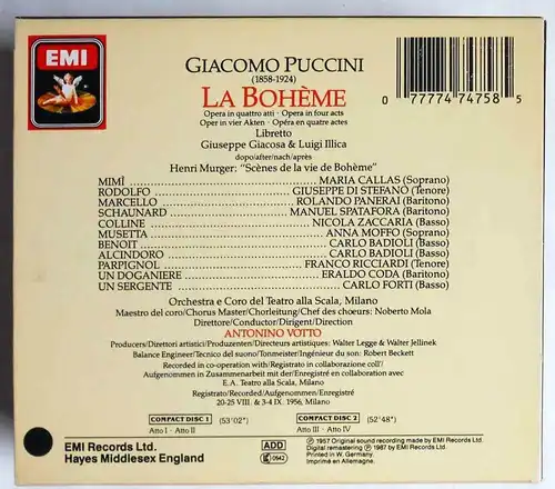 2CD Box Maria Callas -  Puccini: La Boheme (EMI) 1987