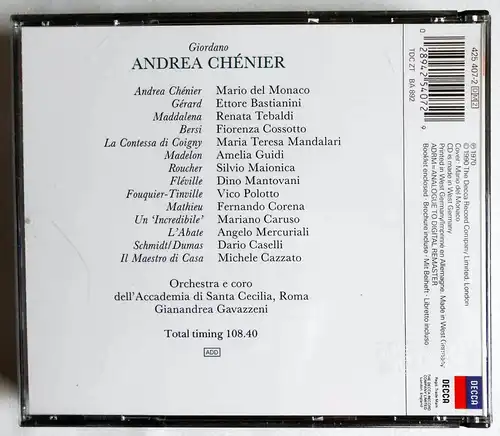 2CD Box Giordano: Andrea Chénier (Decca) 1990