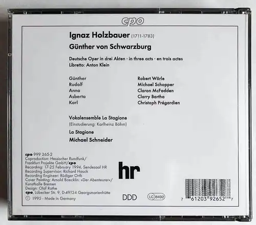 3CD Box Holzbauer: Günther von Schwarzenburg (CPO) 1991