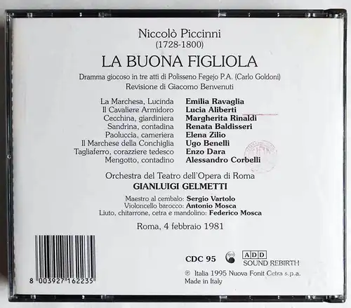 2CD Box Piccinni: La Buona Figliola (Italia) 1981