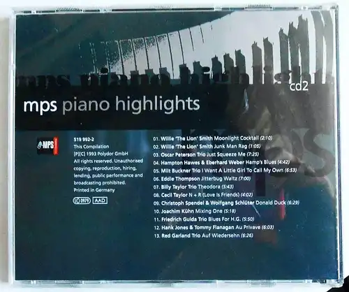 2 CD´s  MPS Piano Highlights   - Sammlung -