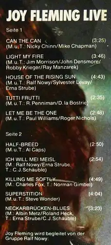 LP Joy Fleming: Live (Intercord Global 26 020-8) D 1974