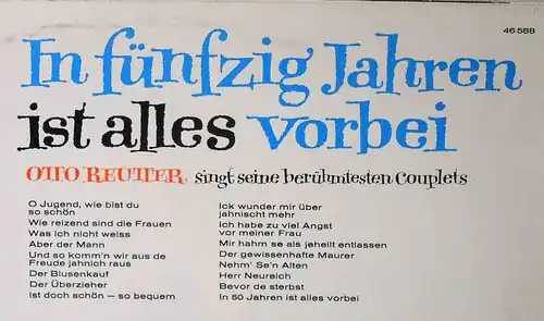 LP Otto Reuter: In 50 Jahren ist alles vorbei (Polydor 46 588) D 1965