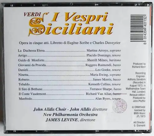 3CD Box Verdi: I Vespri Siciliani (RCA) James Levine