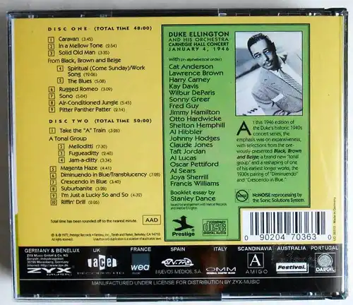 2CD Box Duke Ellington: Carnegie Hall Concerts 1946 (Zyx)