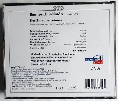 2CD Box Kalman. Der Zigeunerprimas (CPO) Lienbacher Flor