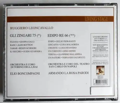 2CD Box Leoncavallo: Gli Zingari - Edipo Re