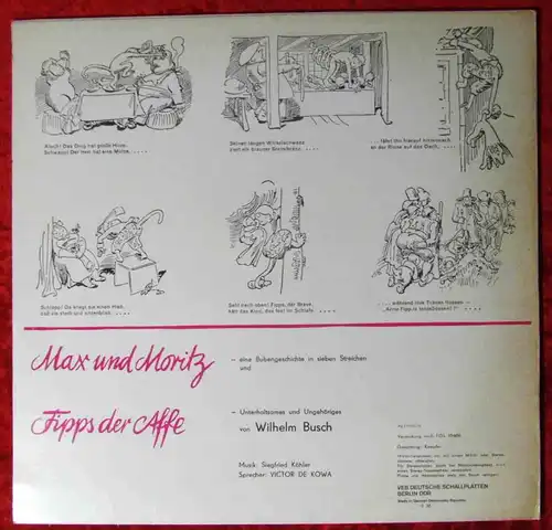 LP Viktor de Kowa: Wilhelm Busch - Max & Moritz / Fipps der Affe/(Litera 860131