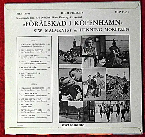 LP Siw Malmkvist & Henning Moritzen: Föralskad I Köpenhamn (Metronome 15051) DK