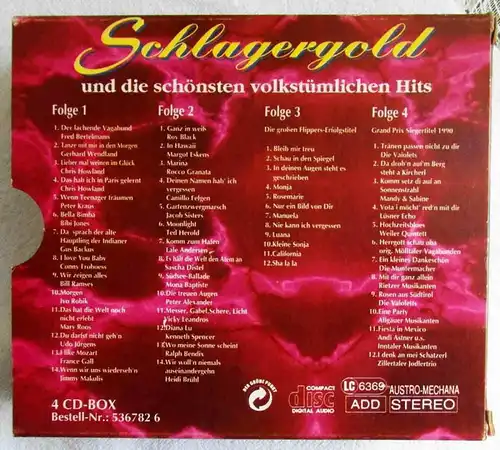 4CD Box Schlagergold & Volkstümliche Hits - Roy Black bis Zillertaler -