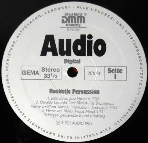 LP Audio Platte 2 - Realistic Percussion (DMM 201144) D 1983