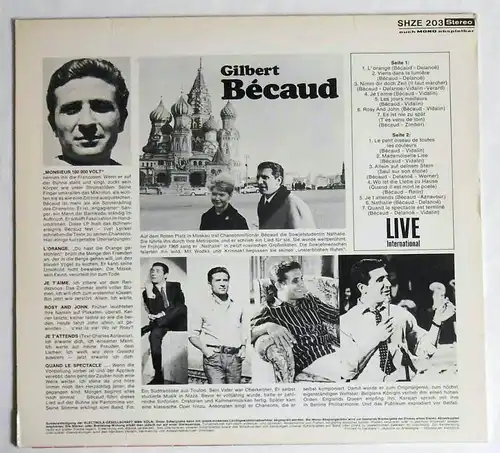 LP Gilbert Bécaud: Live International (Hör Zu SHZE 203) D 1966