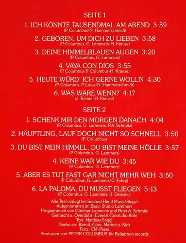 LP Klaus Densow: Geboren um Dich zu lieben (Bellaphon 270 01 050) D 1993