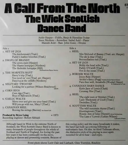 LP Wick Scottish Dance Band: A Call From The North (Talisman STAL 5029) UK 1973