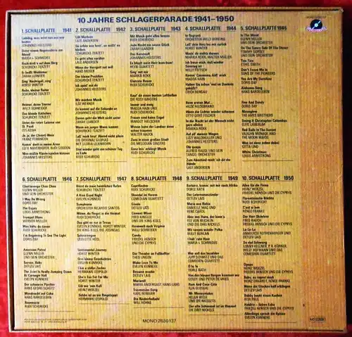 10LP Box 10 Jahre Schlagerparade 1941 - 1950 (Polydor Mono 2630 137) D