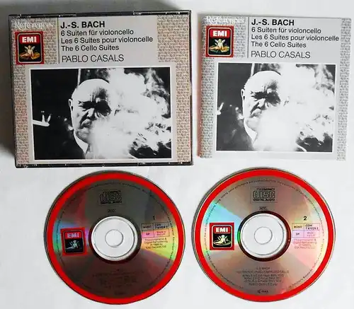 2CD Box Pablo Casals: Bach - 6 Suiten für Violoncello (EMI) 1986