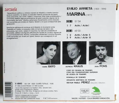 2CD Box Arrieta: Marina - Maria Bayo - Alfredo Kraus - Juan Pons (1999)