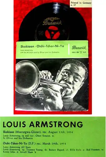 EP Louis Amrstrong: Skokiaan + 3 (Brunswick 10 011 EPB) D 1957