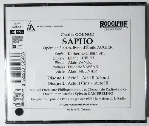 2CD Box Gounod: Sapho (1990)