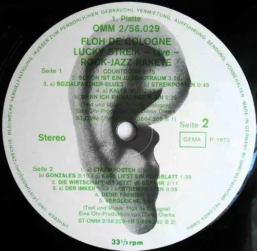 2LP Floh de Cologne: Lucky Streik Rock-Jazz-Rakete (OHR 2/56 029) D 1973