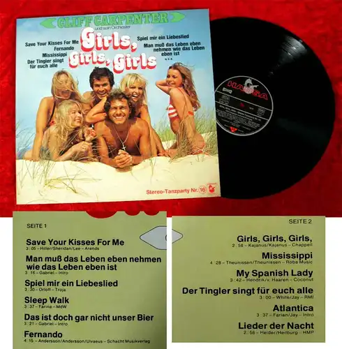 LP Cliff Carpenter: Girls Girls Girls - Stereo Tanzparty Nr. 16 Hansa 27 841 XAT