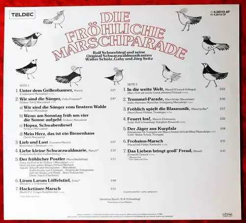 LP Die fröhliche Marschparade - Rolf Schneebiegl - Schwarzwaldduo Seitz (Teldec)