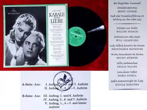 LP Schiller: Kabale und Liebe (DGG 40 004) Maria Schell Will Quadflieg (D)