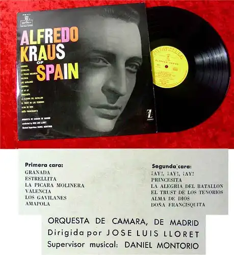 LP Alfredo Kraus Of Spain