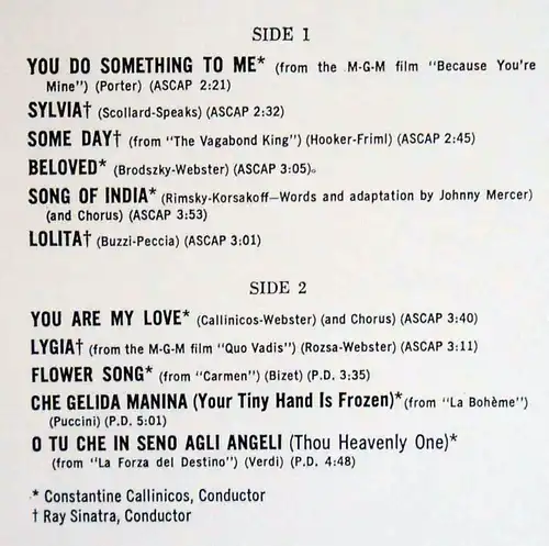 LP Mario Lanza: You Do Something To Me (RCA Camden CAS-450 (e)) D