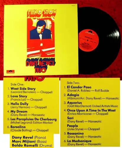 LP Dany Revel Trio: Piano Show (Polydor 2310 227) D