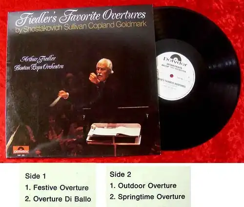 LP Arthur Fiedler Boston Pops Fiedlers Favorite Ouvertu