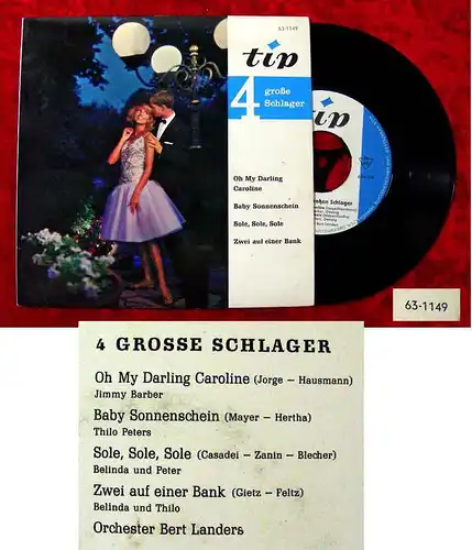 EP 4 große Schlager Jimmy Barber Thilo Peters Belinda & Thilo(Tip 63--1149) D