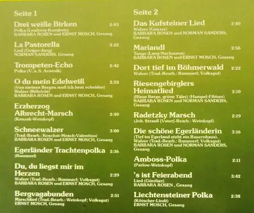 LP Ernst Mosch & Orig. Egerländer: Beste der volkstümlichen Hitparade 1985