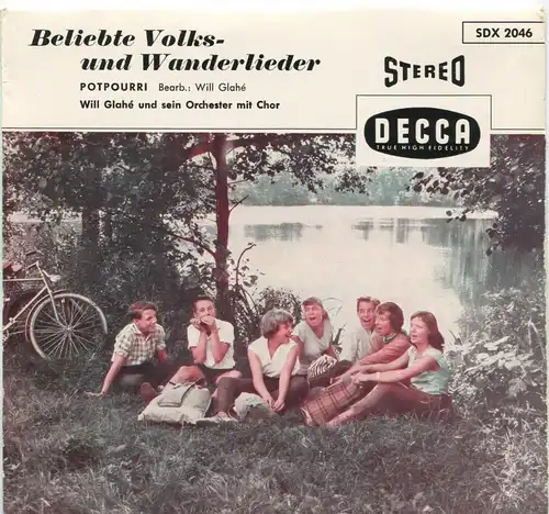 EP Will Glahe: Beliebte Volks-und Wanderlieder (Decca SDX 2046 Stereo) D