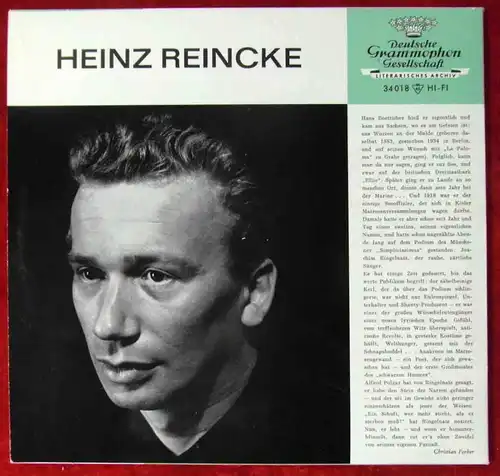 EP Heinz Reincke: Kuttel Daddeldu und die Kinder (Ringelnatz) (DGG 34 018) D