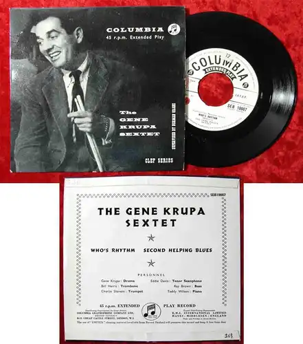 EP Gene Krupa Sextet (Columbia SEB 10007) UK  Clef Series