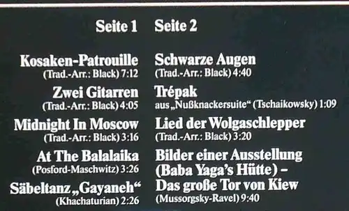 LP Stanley Black: Bilder aus Russland (Decca 625402 AS) D 1982