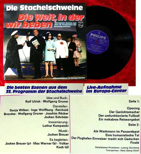 LP Stachelschweine: Die Welt, in der wir beben (Philips 844 383) D