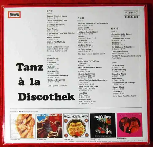 3LP Box Tanz á la Diskothek (Europa E 431/33) D feat Spots Peers Duke Of Soho...