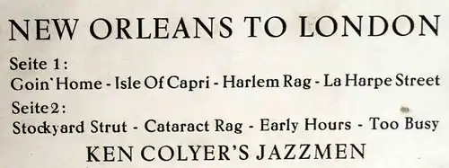 25cm LP Ken Colyer´s Jazzmen: New Orleans to London (Decca LF 1152) D