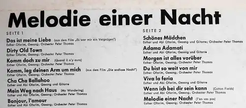 LP Esther & Abi Ofarim: Melodie einer Nacht (Philips P 48 104 L) D 1966
