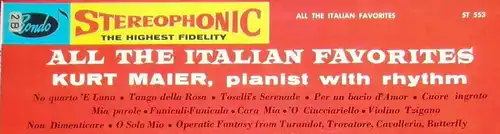 LP Kurt Maier (Piano & Rhythm): All The Italian Favorites (Rondo ST 553) US