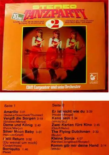 LP Cliff Carpenter: Stereo Tanzparty 2 (Hansa 86 019 ZT) D 1971