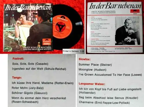 EP Fritz Schulz-Reichel: In der Bar nebenan (Polydor 225 074) D 1965
