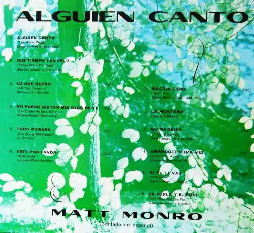LP Matt Monro: Alguien Canto (Capitol ST 19006) Spain
