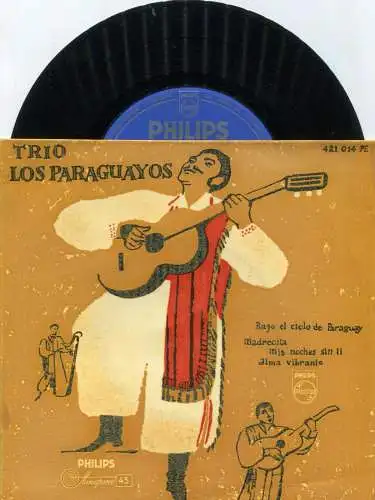 EP Trio Los Paraguayos: Bayo el Cielo de Paraguay + 3 (Philips 421 014 PE) D
