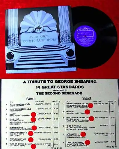 LP Second Serenade: Tribute to George Shearing 14 Great Standards (UA UAM 4) UK