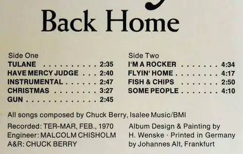LP Chuck Berry: Back Home (Chess Bellaphon BLPS 19034) D 1970