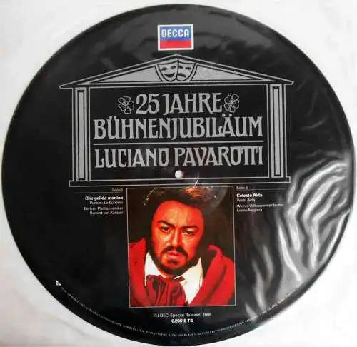 Picture Disc Luciano Pavarotti: 25 Jahre Bühnenjubiläum Special Release 1986