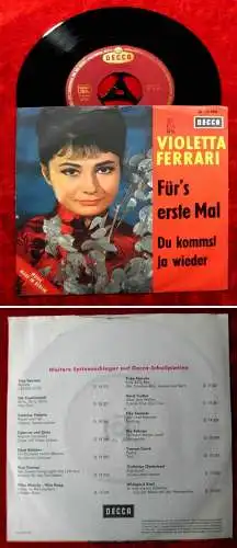 Single Violetta Ferrari: Für´s erste Mal (Decca D 19 409) D 1962